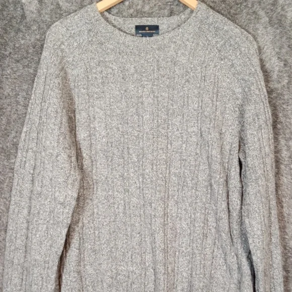 Brooks Brothers Light Gray Crewneck Sweater Wool Blend Long Sleeve Womens Large - Picture 2 of 9